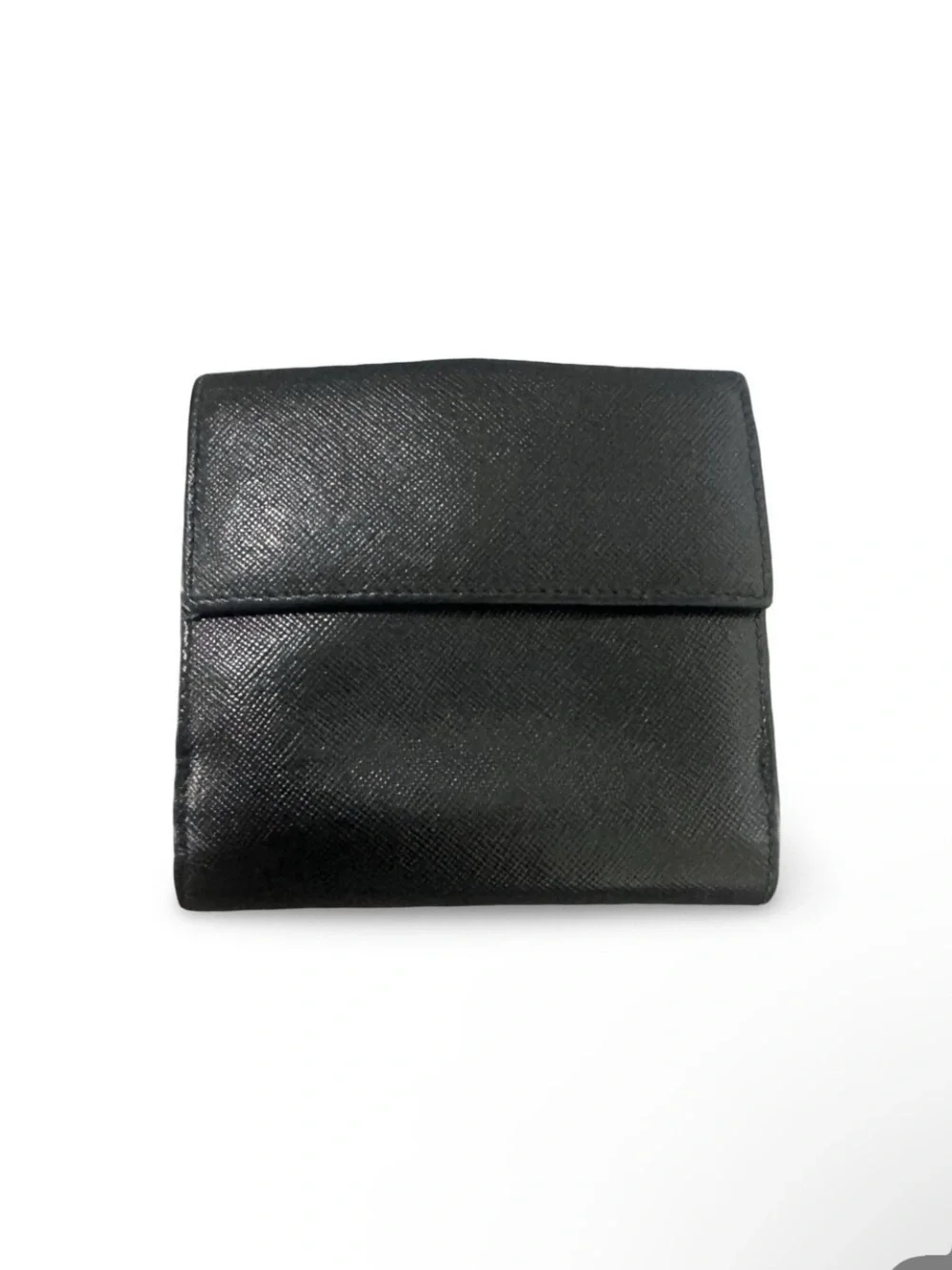 Salvatore Ferragamo Leather Card Holder with Gold Ring Accent